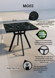 Table carrée en plastique de couleur blanche avec plateau en carreaux – Une table en plastique idéale pour une fête de thé en plein air dans un jardin - Product Image 2