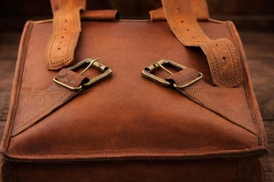 Luxury Men Leather <b>Roll</b> Top <b>Backpack</b> Expandable Travel Rucksack Professional Laptop Bag Manufacturer LTBP-0252 - Product Image 3