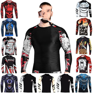 Men Long Sleeve Rash Guard <b>Compression</b> <b>Shirt</b> Graphic Print UV Protection Quick Dry Custom Logo OEM Bulk - Product Image 4