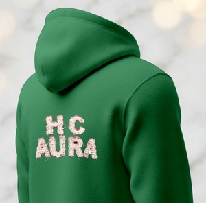 Sweat-shirt de qualité supérieure, best-seller, durable, couleur vert clair, logo brodé en chenille personnalisé, qualité professionnelle premium - Product Image 5