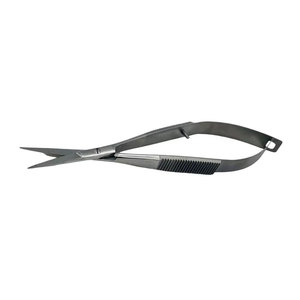 GUJJAR SURGICAL INTERNATIONAL Tijeras de corte de acero inoxidable sólido con acción de resorte, color negro plasma, punta curva afilada para cortar hilos - Product Image 5