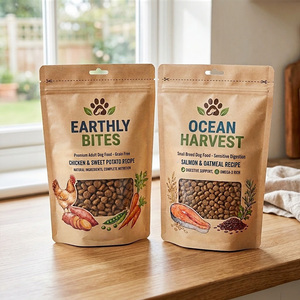 Sacs d'emballage personnalisés en papier kraft écologique de luxe avec fenêtre en plastique pour friandises pour chiens, nourriture pour chats et animaux de compagnie - Product Image 3