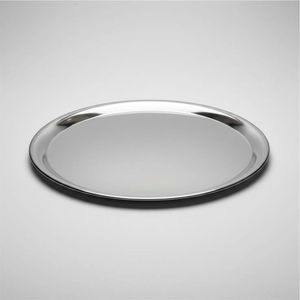 Bandeja Redonda de Acero Inoxidable con Acabado Espejo, Plato Decorativo para Servir Comida, Té, Café y Bebidas para Restaurante - Product Image 1