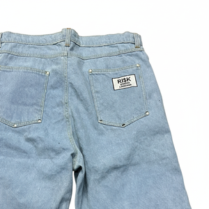 Men’s Light Blue Denim Shorts <b>Dice</b> Print Graphic Streetwear Casual Summer Hip Hop demin Jean Shorts for women - Product Image 4