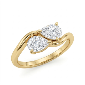 Women's 14K Yellow Gold Pear Cut Diamond Engagement Ring Romantic Style Lab Grown Diamond Fine Jewelry - Product Image 1