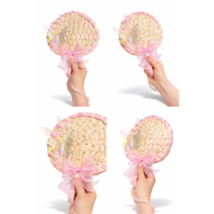 พัดงานแต่งงาน พัดไม้ไผ่สั่งทำพิเศษ พร้อมโบว์ตกแต่ง ของชำร่วยงานแต่งงานทำมือ ของขวัญสำหรับแขก โรงงานเวียดนาม ขายส่ง - Product Image 6