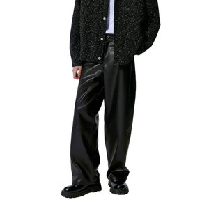 Pantalon en cuir léger et décontracté pour homme, taille haute, sur mesure, pour usage extérieur, personnalisable, imperméable pour l'hiver - Product Image 1