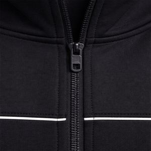 Ensemble de survêtement sportif d'hiver pour homme, couleur unie noire, coupe ajustée, léger, 100% polyester, fermeture à cordon pour le jogging et l'entraînement - Product Image 6