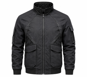 Chaqueta Vaquera Azul Lavada Extra Grande Personalizada, Cortavientos, Ecológica, Unisex, Estilo Urbano, Algodón, Múltiples Bolsillos, OEM, Marca Privada - Product Image 3
