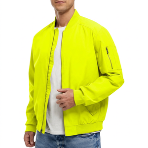 Men's <b>Light</b> Gray <b>Jacket</b> Zipper Stand Collar Casual Windproof Polyester Autumn Wear - Product Image 5