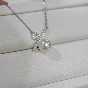 Collar de Perlas de Agua de Mar de Alta Gama en Plata S925 para Mujer, Diseño Exclusivo con Símbolo de Porcentaje, Cadena para Clavícula, Elegante y de Alta Gama - Product Image 3