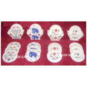 High Quality Stone Inlay Work <b>Coaster</b> <b>Set</b> - Product Image 1
