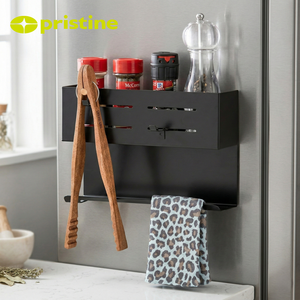 Wholesale Household Storage Rack Metal Housewares 2 tier Magnet Storage Rack with <b>Rubber</b> Magnet <b>Sheet</b> - Product Image 6