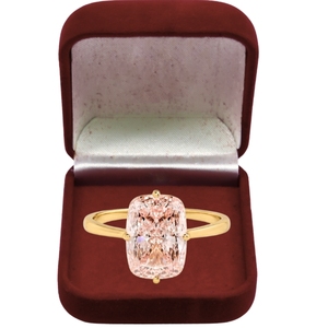 แหวนเพชรชมพูเพาะเลี้ยงในห้องปฏิบัติการ 4.0 กะรัต ทรงรัศมี VS1 ทองคำขาว 18K รับรองโดย IGI แหวนเพชรหรูสำหรับผู้หญิง แหวนหมั้น ของขวัญ - Product Image 1
