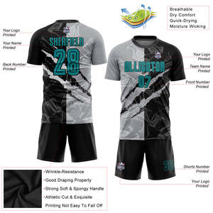 Ensemble de maillots de football abstraits personnalisés, kit de football 100 % polyester, uniforme d'équipe respirant à séchage rapide, vêtements de sport, fourniture OEM - Product Image 3