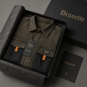 Wholesale Dirty Olive Cotton Utility Shirts For Roomy Unisex Cyber Y2K Streetwear Overdyed Cargo Pocket <b>Jacket</b> - Product Image 5
