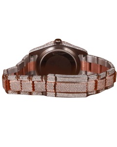 Reloj Cronógrafo de Lujo Estilo Hip Hop con Incrustaciones de Diamantes, Esfera Árabe para Hombre, Movimiento VVS, Diamantes Moissanite de Corte Redondo, Reloj Personalizado - Product Image 4