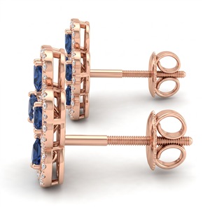 Boucles d'oreilles classiques en or blanc 14 carats plaqué rhodium, diamants de laboratoire taille octogonale, style hip-hop, cadeau de mariage pour femme, bijoux - Product Image 2