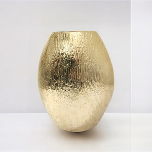 Vase de sol moderne shabby chic en fer martelé finition or fait main pour la décoration de la maison - Product Image 3