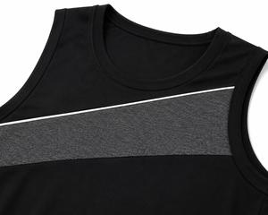 Men's O-Neck Sleeveless <b>Tank</b> <b>Top</b> Color Blocked Quick Dry Sporty Fit Knitted Polyester <b>Black</b> Gray Design Sporty Men <b>Tank</b> <b>Top</b> - Product Image 4