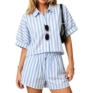 Conjunto de Shorts de Verano para Mujer 2026, Estilo Casual con Top a Juego y Material Transpirable - Product Image 1