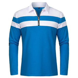 Polos de Verano para Hombre de Alta Calidad con Bloques de Color, Manga Larga, Cuello con Ribete en Contraste, Mezcla de Algodón, Cómodos y Transpirables - Product Image 5