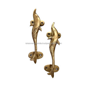 Par de manijas de puerta principal de metal de latón delfín hechas a mano con acabado antiguo a precio asequible de proveedor de confianza - Product Image 6