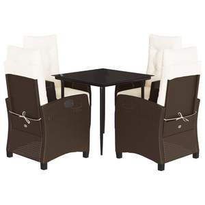 <b>Adjustable</b> Brown Pe Rattan Garden Dining Set With <b>Footrests</b> 4 Seater Outdoor Furniture Contemporary Style - Product Image 4