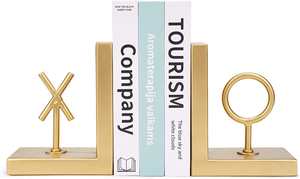 Sujetalibros de Metal Dorado, Resistentes, Decorativos y Modernos, con Base Antideslizante, Elegantes Soportes para Libros para Estantes, Oficina y Hogar - Product Image 2