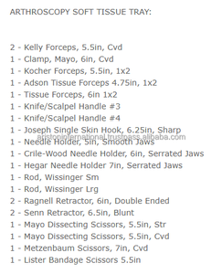 ชุดเครื่องมือผ่าตัดแบบแมนนวลถาดผ่าพร้อมอุปกรณ์ส่องกล้องสำหรับเนื้อเยื่ออ่อนทำจากสแตนเลส - Product Image 3