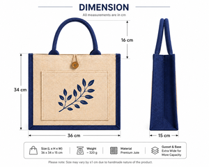 Dual Color Laminated Jute Tote <b>Bag</b> Rope Button Closure Eco Friendly Reusable Shopping <b>Bag</b> Custom Logo Printed Promotional <b>Gift</b> - Product Image 3
