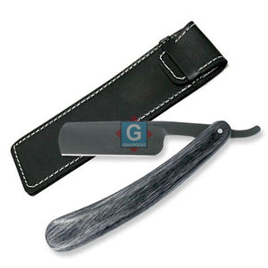 Navaja de afeitar profesional vintage de madera para barbería, con funda. - Product Image 2