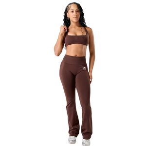 Pantalon évasé sans couture taille ultra haute pour femme, sculptant la taille, extensible, compressif, coupe bootcut, pour le sport, le yoga et le fitness - Product Image 3