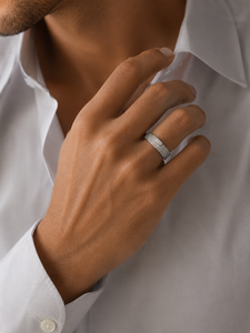 925 Sterling <b>Silver</b> Diamond <b>Mens</b> <b>Ring</b> High Polish Wide Pave Band Wedding Party Daily Wear Gift Fine Jewelry Design - Product Image 1