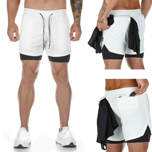 Custom Gym Wear Running Short Set Training Men's Sports Short Wear Double <b>Layer</b> Shorts for Men - Product Image 5