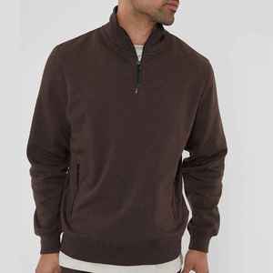 Sweat-shirt à col montant pour homme, coupe classique, tricoté, manches longues, couleur unie, style automne, design minimaliste - Product Image 1