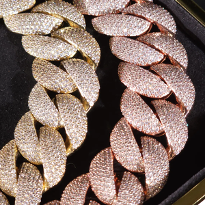 Impresionante Cadena Cubana de Plata 925 en Oro Rosa, Totalmente Adornada con Moissanita VVS Certificada GRS, Joyería Unisex para Fiestas Hip Hop - Product Image 3