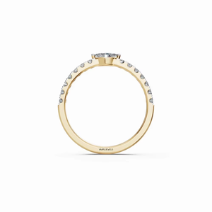 Elegante Anillo de Compromiso y Boda Clásico con Diamantes Marquise Cultivados en Laboratorio con Certificación IGI, Piedras Laterales de Diamantes, Oro de 10K, 14K, 18K, Plata 925, 935 - Product Image 4