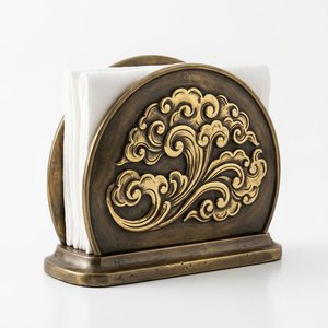 Servilletero de Latón Antiguo Hecho a Mano de 20 cm, Capacidad para Buffet, Baadal Repousse, Decoración para el Hogar, Hotel, Boda - Product Image 6