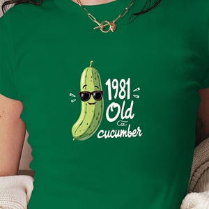 Retro 1981 Old pepino moda mujer Camiseta corta - Product Image 1