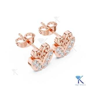 ต่างหูเพชรทรงดอกทิวลิปแบบติดหู 8 เม็ด ประดับทองคำแท้ 14K 18K สำหรับผู้หญิง เครื่องประดับงานแต่งงาน ของขวัญวันครบรอบ - Product Image 6