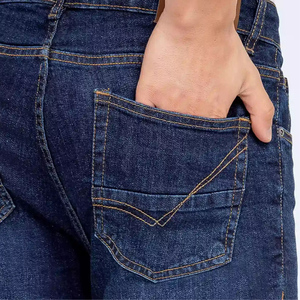 Jean décontracté pour homme en denim 100 % coton de haute qualité, coupe droite, taille mi-haute, délavage foncé, résistant à la décoloration, lavable, printemps, automne, hiver - Product Image 4