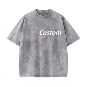 T-shirts décontractés à épaules tombantes pour hommes, personnalisables, surdimensionnés, col rond, imprimés en sérigraphie, 100% coton jersey 220g, écologiques, vierges - Product Image 3