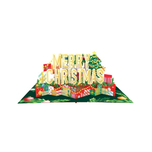 Carte de vœux 3D pop-up Joyeux Noël, découpe de papier, Père Noël, design personnalisé 3D, thème hiver, artisanat en papier - Product Image 3