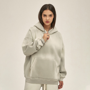 Sudadera con Capucha para Mujer, Estilo Casual de Invierno, Lavado Ácido, Transpirable, 100% Algodón, Diseño Sólido de Moda, OEM 2026 - Product Image 5