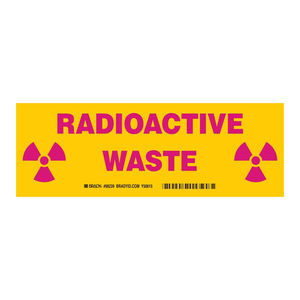 Panneau de signalisation des déchets radioactifs Brady haute visibilité et durable pour les zones de sécurité des laboratoires - Product Image 1