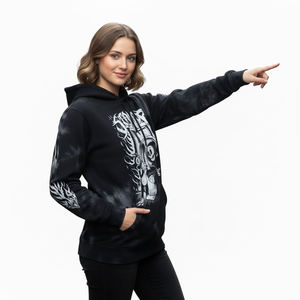 Sudadera con Capucha Personalizada con Estampado Gráfico Gótico Tie Dye, Diseño de Calavera de Dibujos Animados, Estilo Urbano, Oversize, 100% Algodón Felpa, Sudadera Moderna - Product Image 4