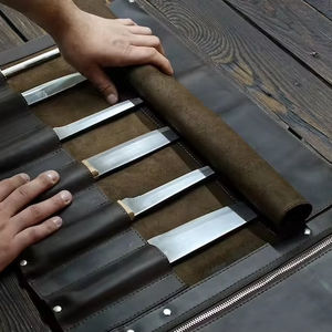 Sac de transport professionnel pour couteaux en cuir pleine fleur, anti-odeur, grande capacité, robuste, pour la cuisine - Product Image 1