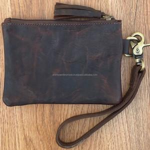 2024 venta al por mayor de pelo personalizado en cuero de vaca grabado láser bolsa de mano desmontable occidental cuero genuino cremallera teléfono bolsa monedero - Product Image 4