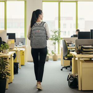 Sac à dos pour ordinateur portable unisexe de 15,6 pouces, design imperméable, fermeture à glissière, bandoulière arquée, polyester, capacité de 36 à 59 L, logo personnalisé - Product Image 1